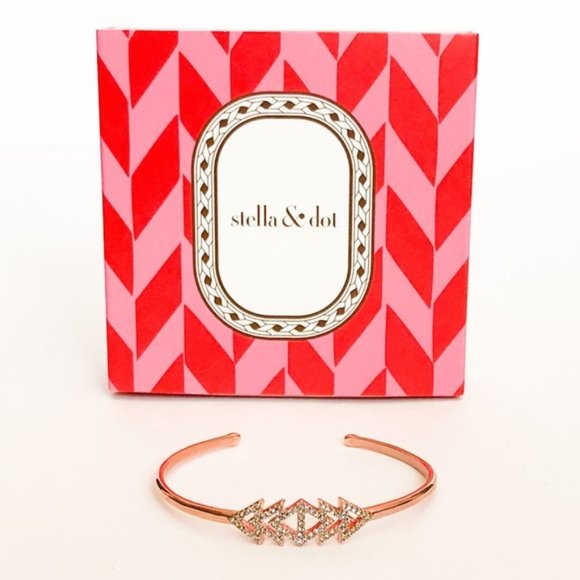 Stella & Dot Delicate Pavé Triangle Cuff Bracelet - Picture 9 of 9